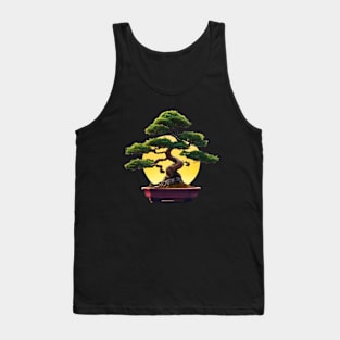 Zen Bonsai Tree Sunset Tank Top